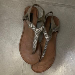 Steve Madden Rhinestone Flats Sandals 7.5